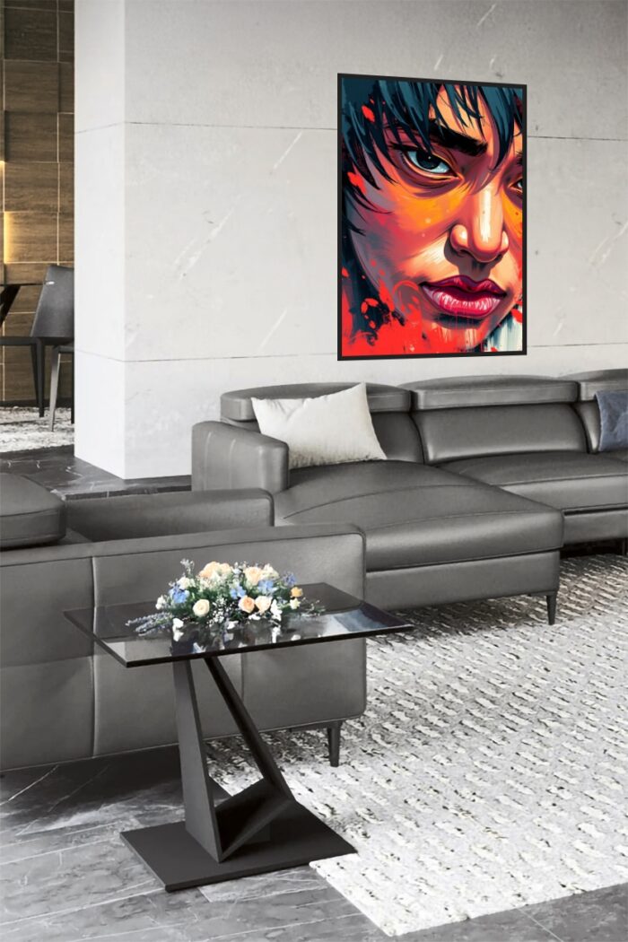 Vibrant Urban Portrait Art Poster – Bold Street Style Face Illustration picture