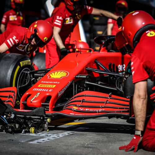 Ferrari F1 Pit Stop Poster – High-Speed Formula 1 Action Wall Art | Motorsport Racing Decor picture