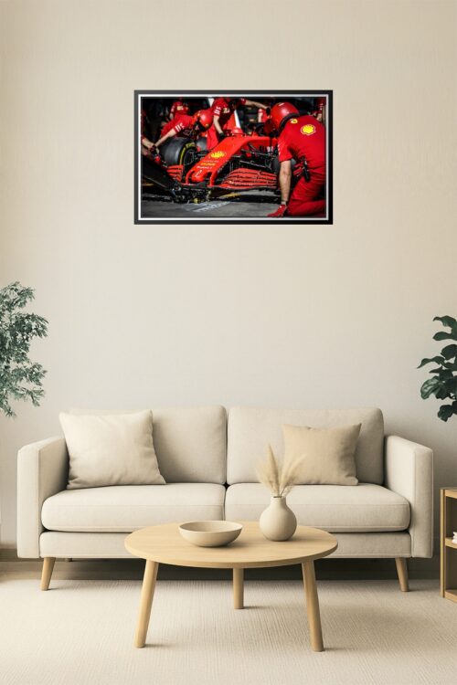 Ferrari F1 Pit Stop Poster – High-Speed Formula 1 Action Wall Art | Motorsport Racing Decor picture