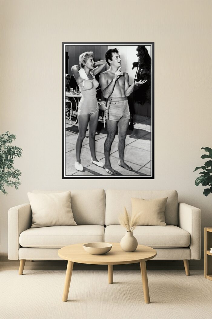 Vintage 1950s Poolside Glamour Poster – Retro Swimsuit Fashion & Classic Charm | Black & White Wall Art picture