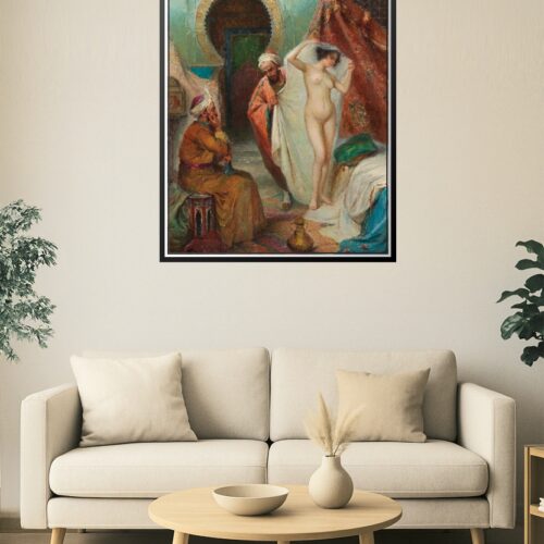 Orientalist Harem Scene Poster – Rudolf Jelinek Nude Art | Vintage Erotic Oriental Décor picture