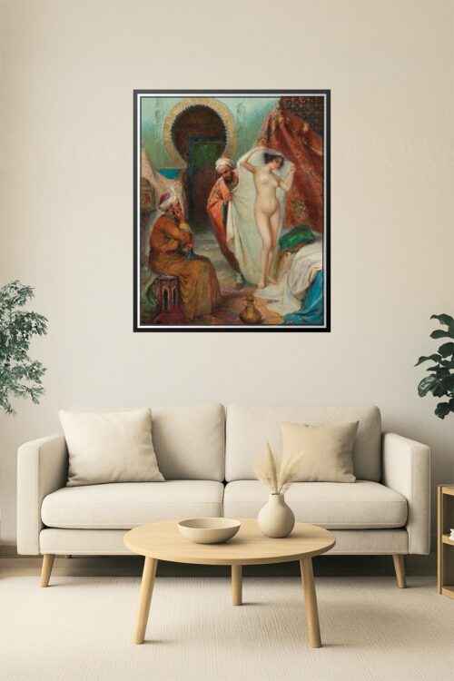 Orientalist Harem Scene Poster – Rudolf Jelinek Nude Art | Vintage Erotic Oriental Décor picture