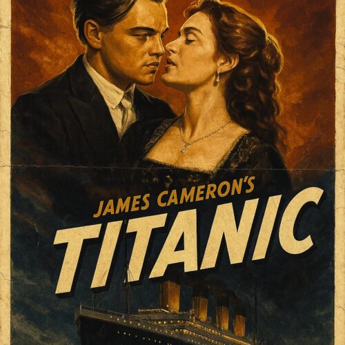 Titanic Movie Vintage Poster – Iconic Romance Artwork, James Cameron's Classic picture
