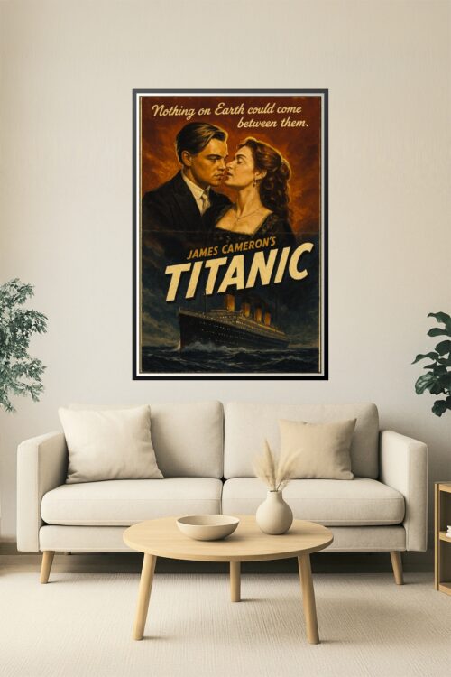 Titanic Movie Vintage Poster – Iconic Romance Artwork, James Cameron's Classic picture