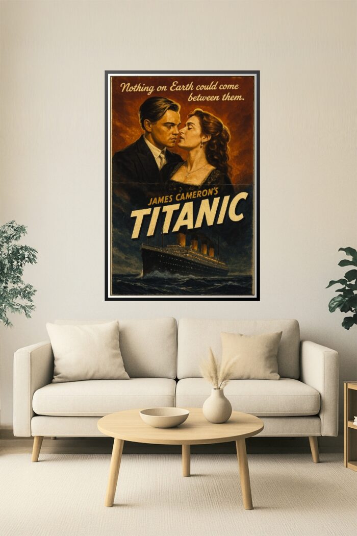 Titanic Movie Vintage Poster – Iconic Romance Artwork, James Cameron's Classic picture