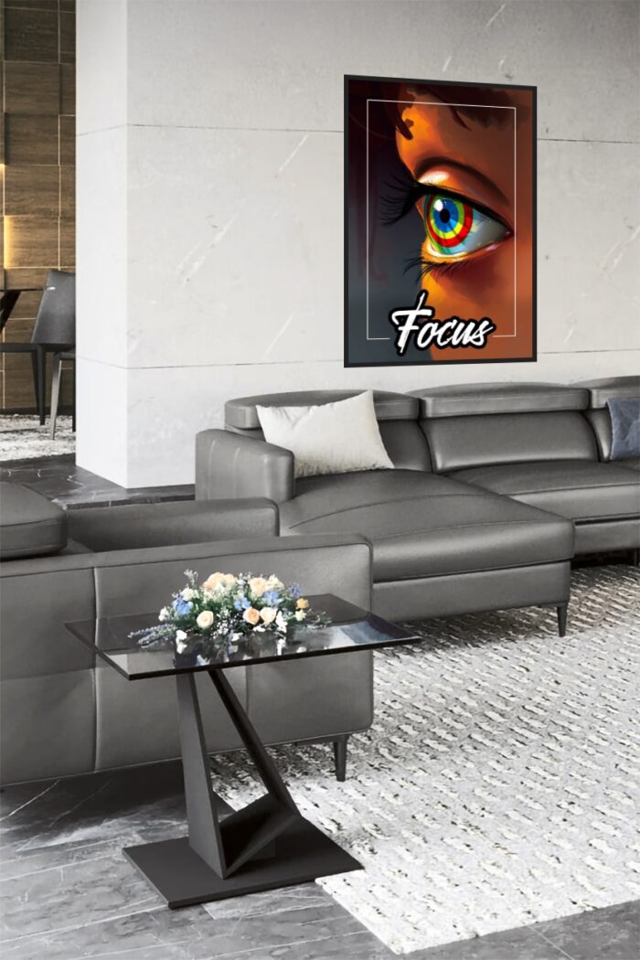 Focus Eye Art Poster – Vibrant Digital Artwork for Motivation and Mindfulness picture