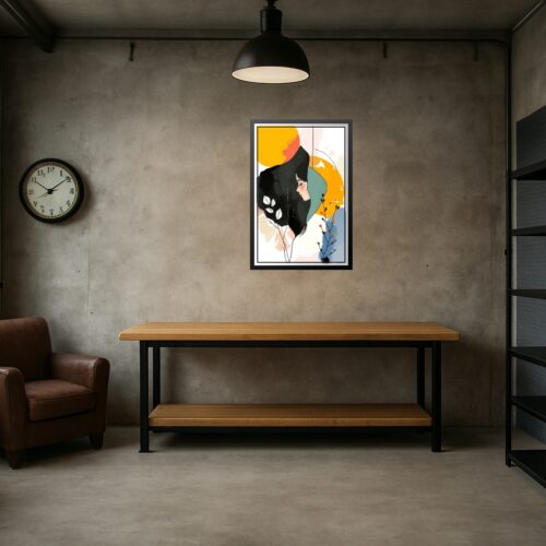 Abstract Woman Portrait Poster – Modern Minimalist Art with Botanical Elements picture