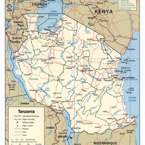 Map of Tanzania Poster – East Africa Political & Regional Geography picture