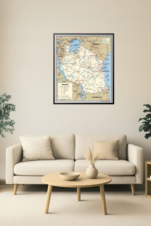 Map of Tanzania Poster – East Africa Political & Regional Geography picture