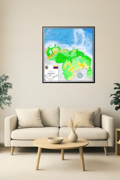Venezuela Topographic Map Poster Reproduction – Official República Bolivariana Cartography Wall Art picture