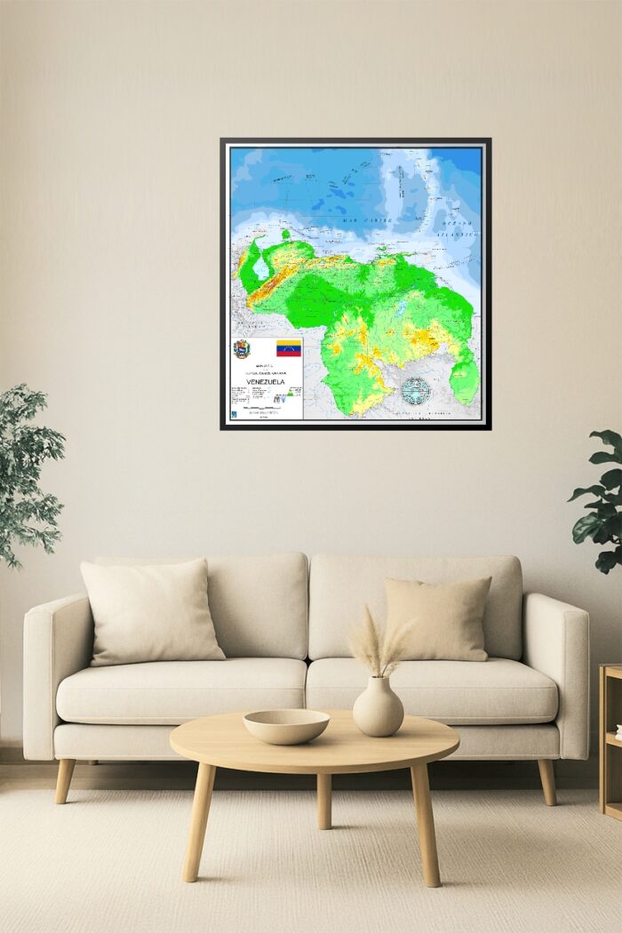 Venezuela Topographic Map Poster Reproduction – Official República Bolivariana Cartography Wall Art picture