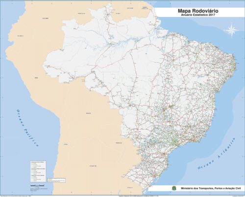 Brazil Road Map Poster – 2017 Rodoviário Statistical Edition picture