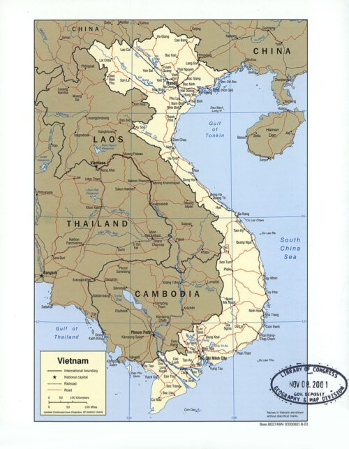 Vintage Vietnam & Southeast Asia Political Map Poster – Library of Congress Edition picture