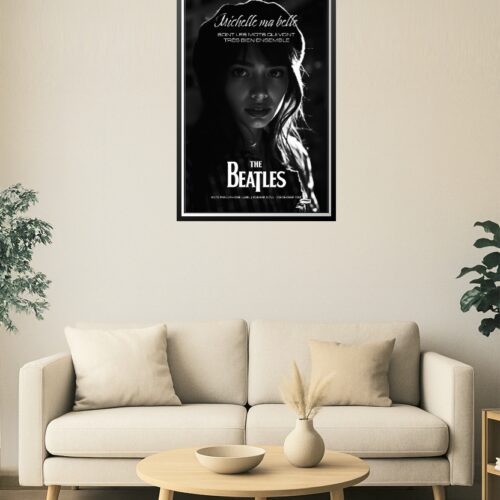 Michelle Ma Belle – The Beatles Black & White Lyric Poster picture