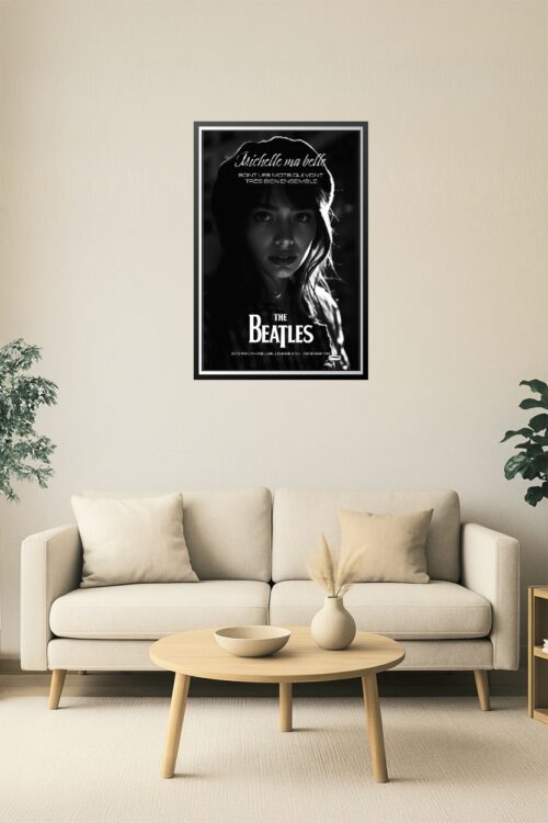 Michelle Ma Belle – The Beatles Black & White Lyric Poster picture