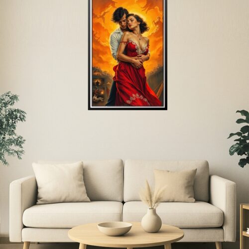Wartime Romance Poster – Passion & Drama Vintage-Style Art Print picture