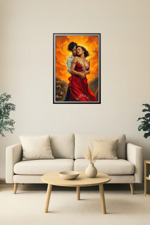 Wartime Romance Poster – Passion & Drama Vintage-Style Art Print picture