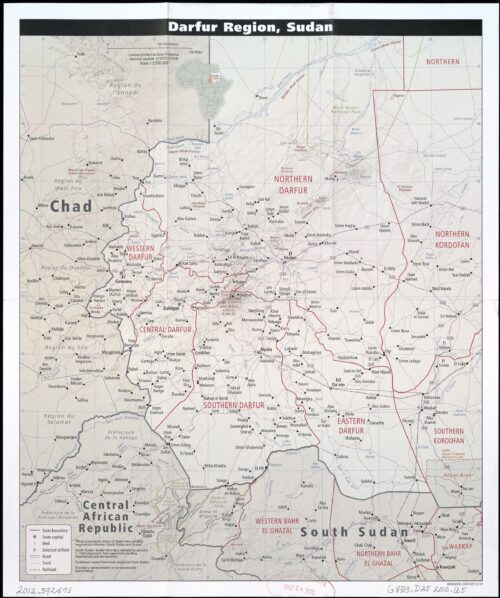 Darfur Region Map Poster – Sudan & Border Areas with Chad, South Sudan, CAR picture