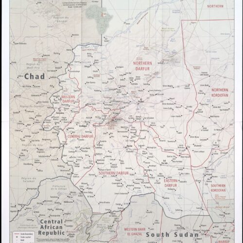 Darfur Region Map Poster – Sudan & Border Areas with Chad, South Sudan, CAR picture