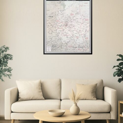 Darfur Region Map Poster – Sudan & Border Areas with Chad, South Sudan, CAR picture