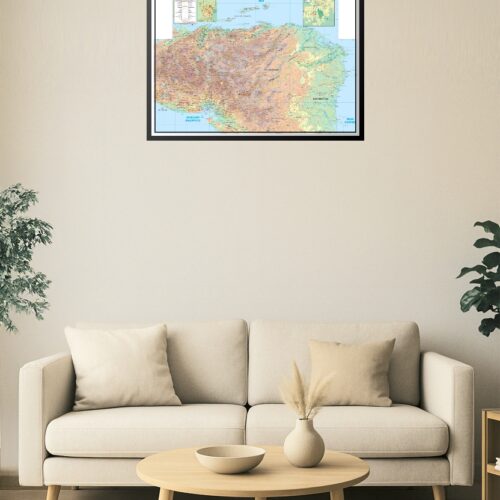 Honduras & Nicaragua Topographic Map Poster – Cities, Roads & Elevation picture