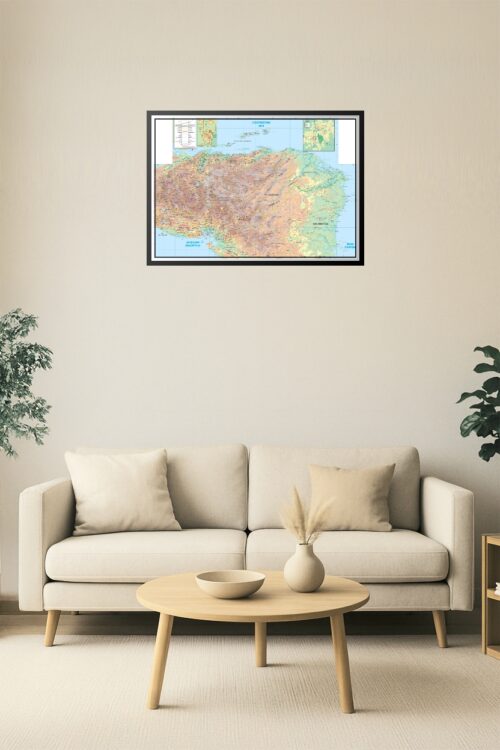 Honduras & Nicaragua Topographic Map Poster – Cities, Roads & Elevation picture
