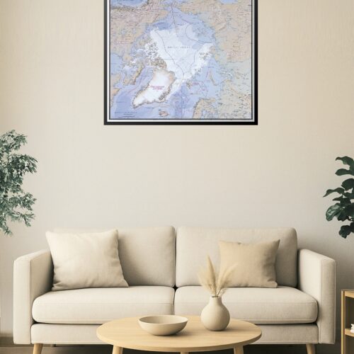 Arctic Region Relief Map Poster – Polar Geography & Oceanic Boundaries picture