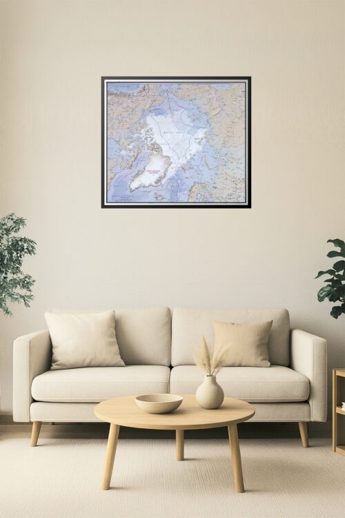 Arctic Region Relief Map Poster – Polar Geography & Oceanic Boundaries picture