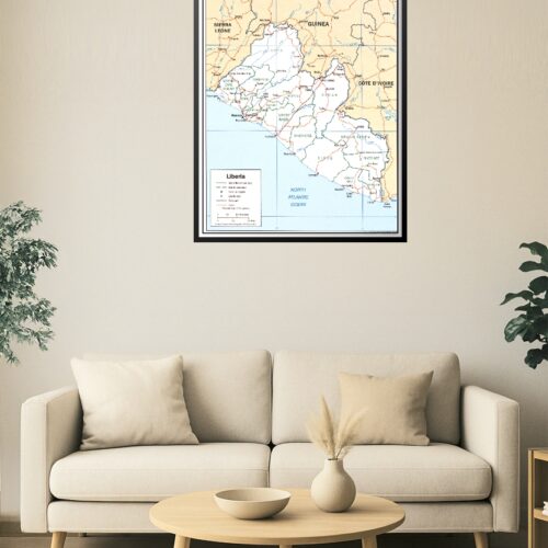 Liberia Political Map Poster – Counties, Roads & Borders picture