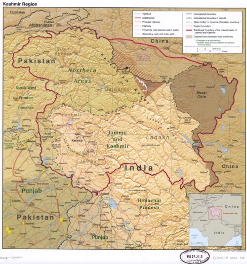 Kashmir Region Map Poster – Political Boundaries & Disputed Territories picture