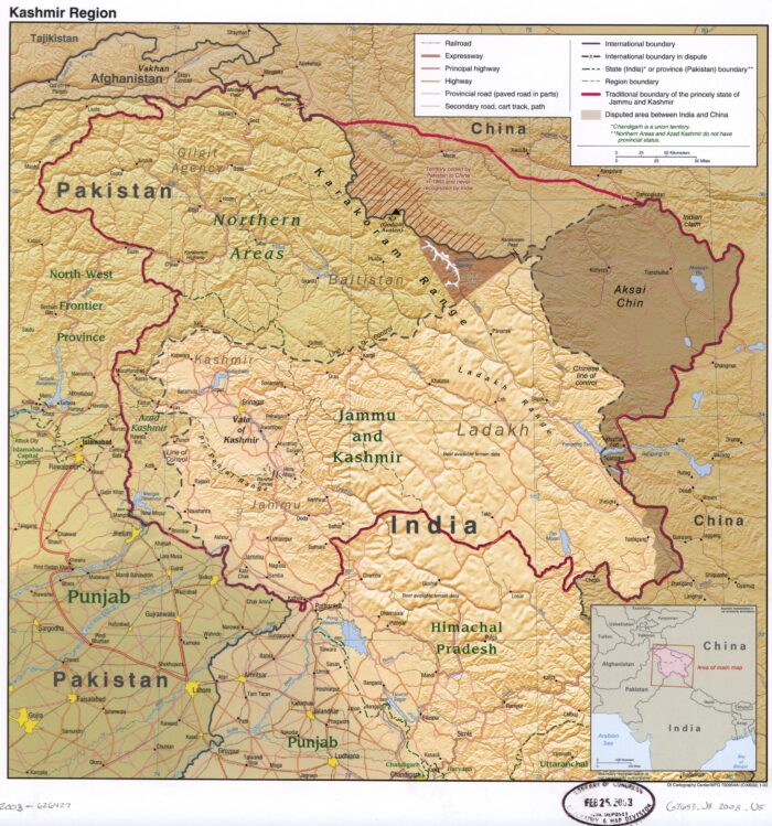 Kashmir Region Map Poster – Political Boundaries & Disputed Territories picture