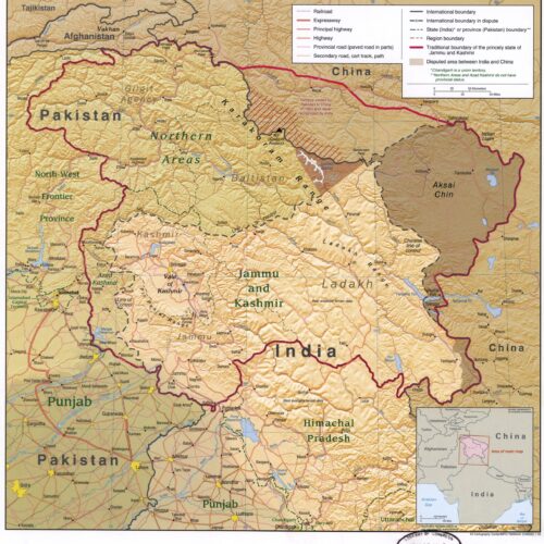 Kashmir Region Map Poster – Political Boundaries & Disputed Territories picture