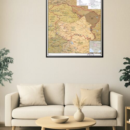 Kashmir Region Map Poster – Political Boundaries & Disputed Territories picture