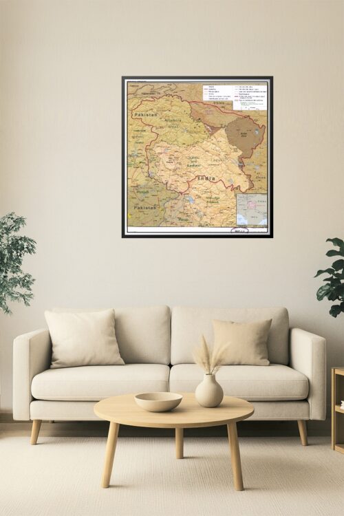 Kashmir Region Map Poster – Political Boundaries & Disputed Territories picture