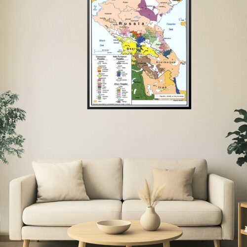 Caucasus Region Ethnolinguistic Map Poster – Cultural & Language Groups picture