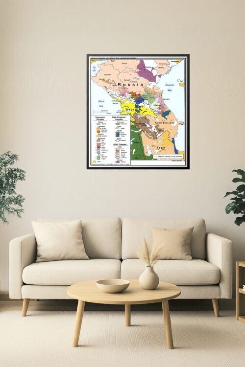 Caucasus Region Ethnolinguistic Map Poster – Cultural & Language Groups picture