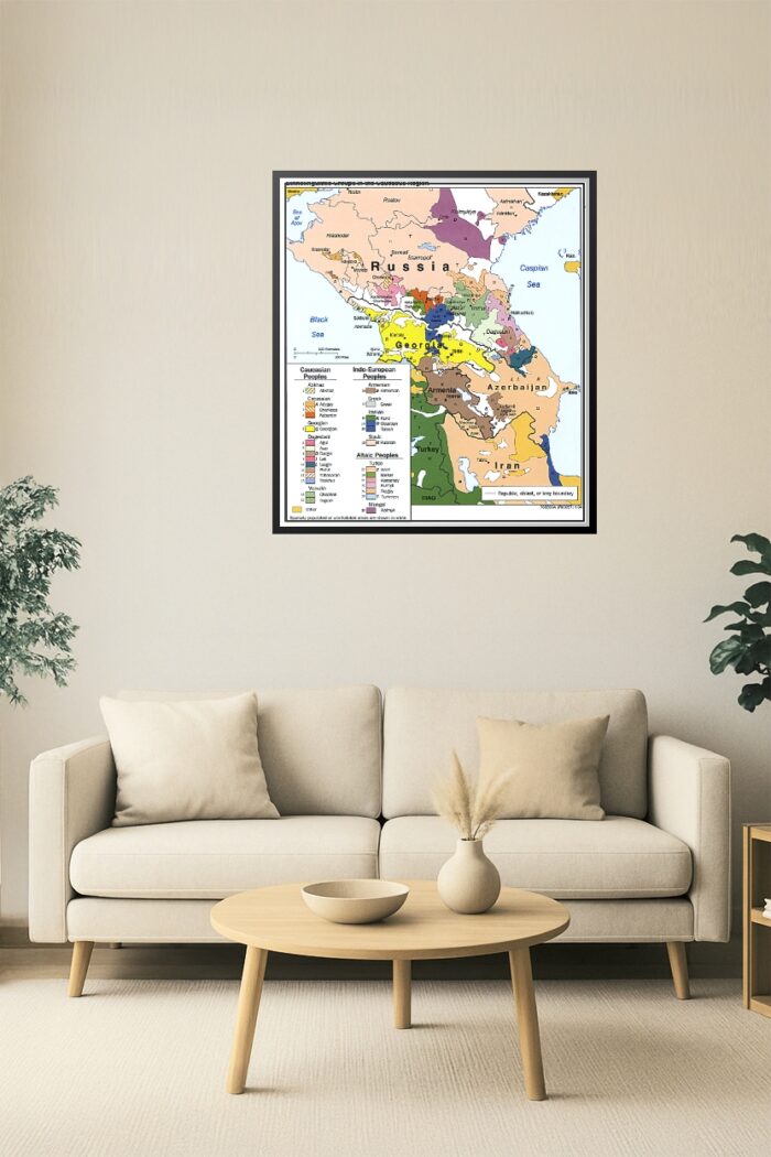 Caucasus Region Ethnolinguistic Map Poster – Cultural & Language Groups picture