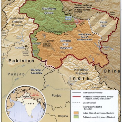 Disputed Kashmir Region Map Poster – Geopolitical Reference picture