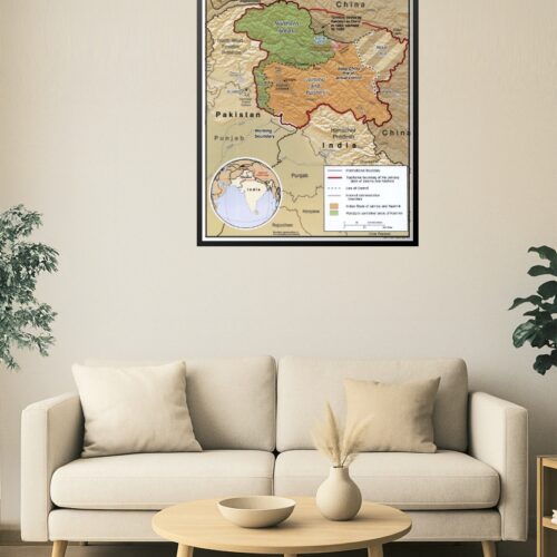 Disputed Kashmir Region Map Poster – Geopolitical Reference picture