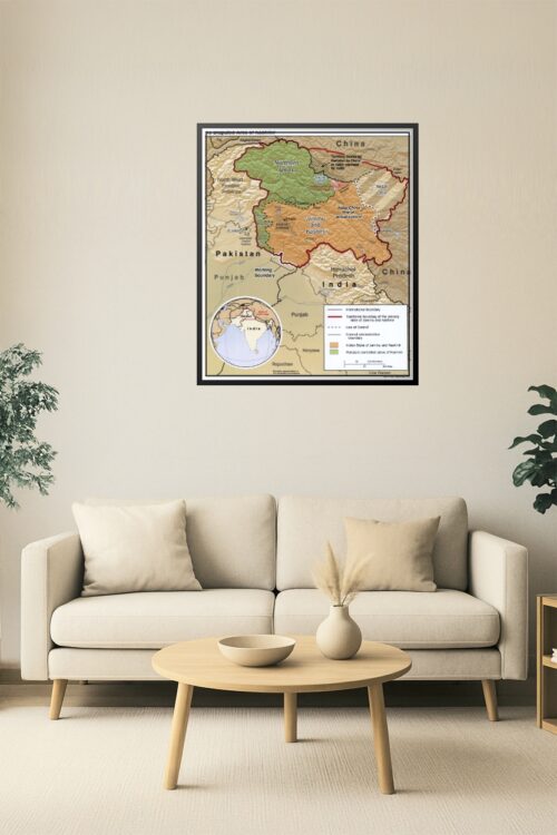 Disputed Kashmir Region Map Poster – Geopolitical Reference picture