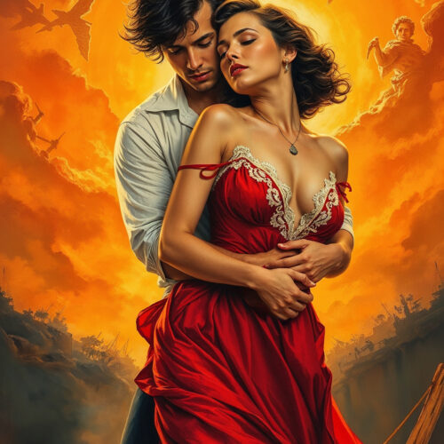 Wartime Romance Poster – Passion & Drama Vintage-Style Art Print picture