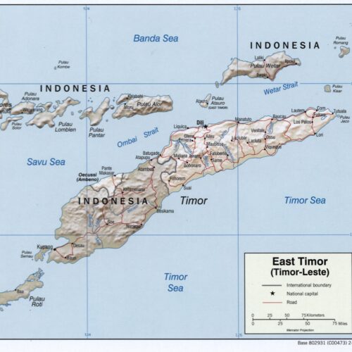 East Timor Map Poster – Timor-Leste with Capital and Borders picture