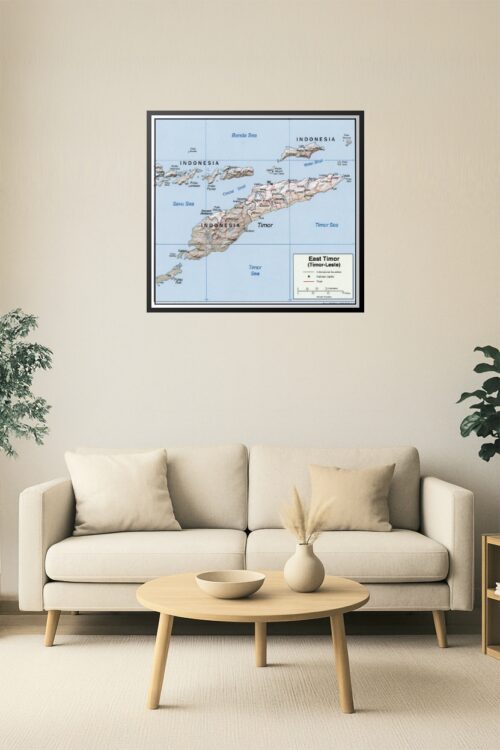 East Timor Map Poster – Timor-Leste with Capital and Borders picture