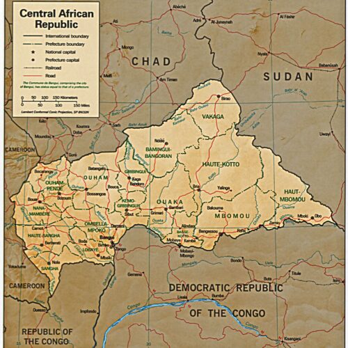 Central African Republic Map Poster – Political & Geographic Borders picture