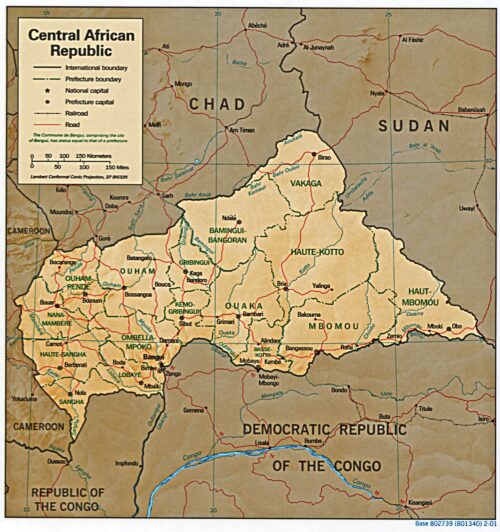 Central African Republic Map Poster – Political & Geographic Borders picture