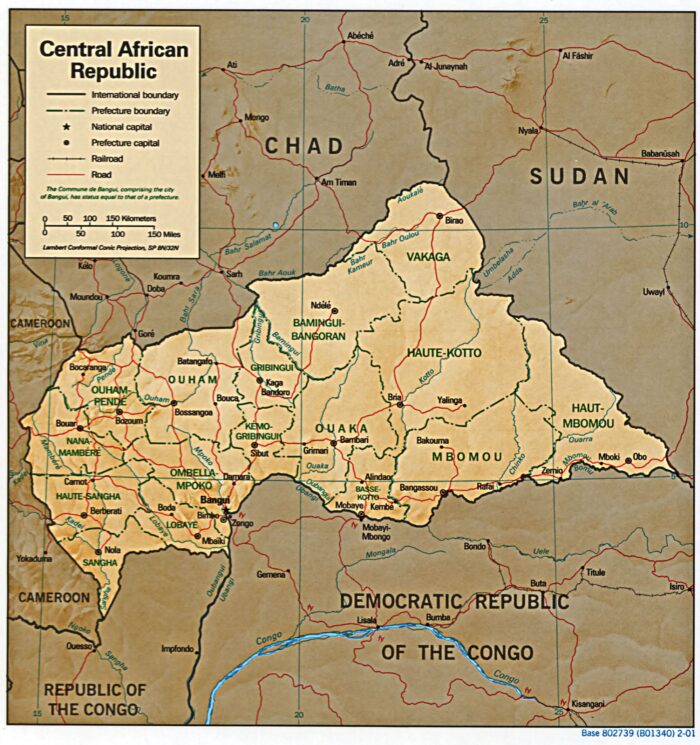 Central African Republic Map Poster – Political & Geographic Borders picture