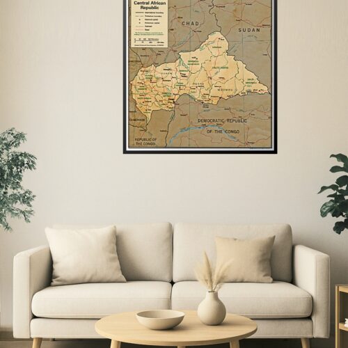 Central African Republic Map Poster – Political & Geographic Borders picture