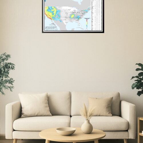 U.S. Nuclear Power Plants and Seismic Risk Zones Map Poster picture