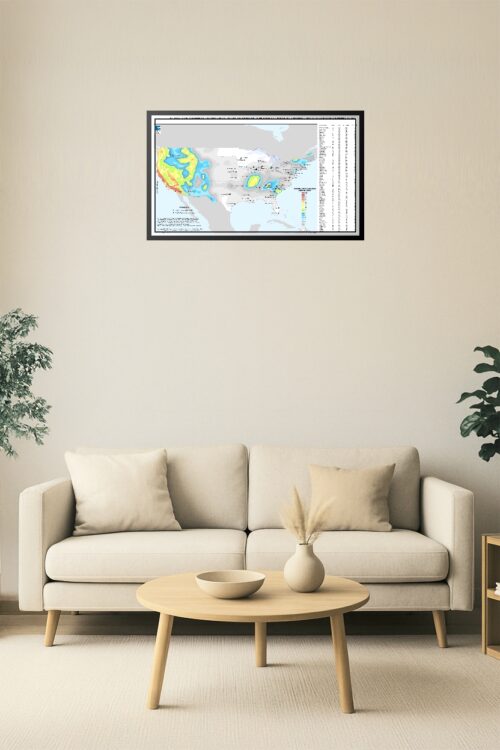 U.S. Nuclear Power Plants and Seismic Risk Zones Map Poster picture