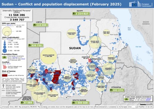 Sudan Conflict & Displacement Map (February 2025) – European Commission Crisis Report Poster picture
